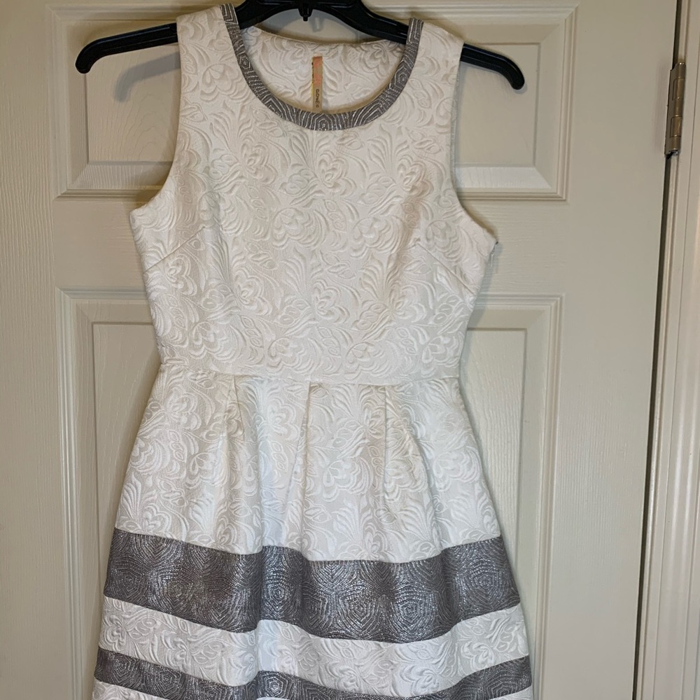 White and silver dress